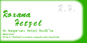 roxana hetzel business card
